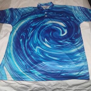 Play‎ Loud Golf Men's Graphic Polo Shirt Size 2X Multi Colored Short Sleeve EUC